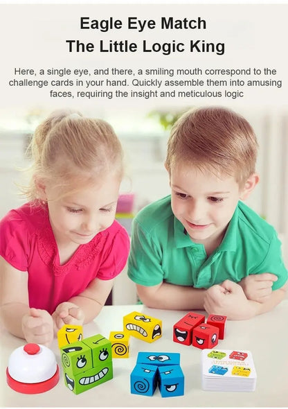 ✨👶【Cumpără 1, primești 1 gratuit🔥】Jucărie cub Rubik din lemn pentru copii, care își schimbă fața