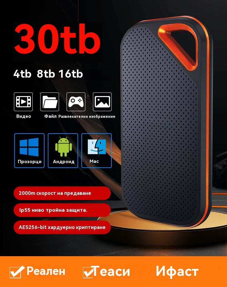 【Последен ден 🔥50% отстъпка】💥【32TB】 Високоскоростен мобилен твърд диск с голям капацитет