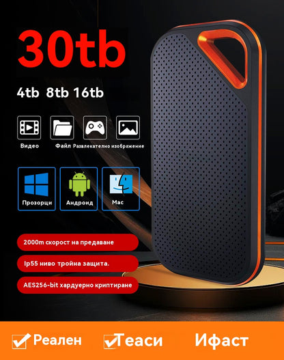 【Последен ден 🔥50% отстъпка】💥【32TB】 Високоскоростен мобилен твърд диск с голям капацитет