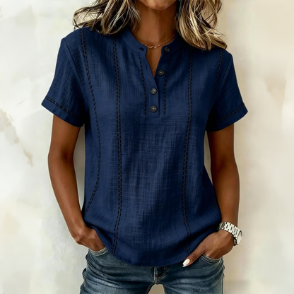 ⏳Ofertă limitată!⏰【40-100 kg】Tricou nou pentru femei, casual, cu mânecă scurtă, din bumbac și in
