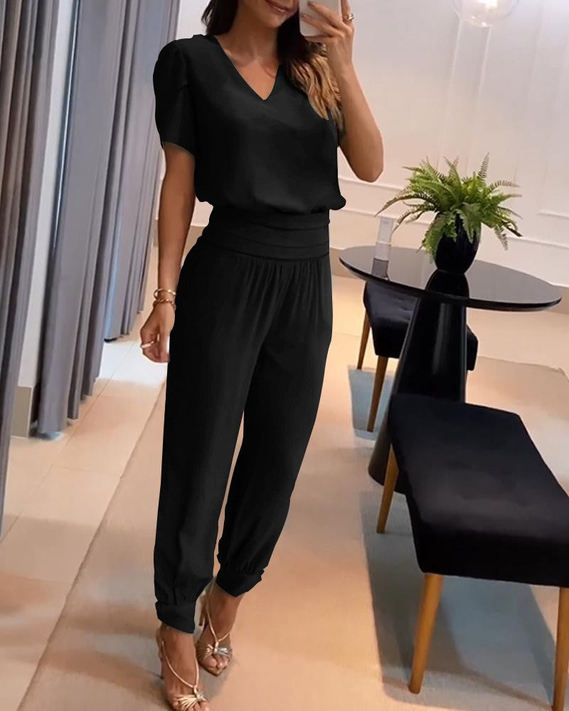 ✨💕【Top + Pantalonii】Costum casual din două piese pentru femei cu imprimeu