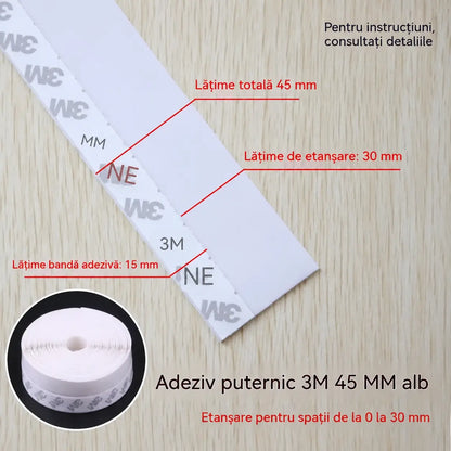 🚪【5M】Bandă de etanșare din PVC pentru uși – protecție împotriva prafului și curentului de aer
