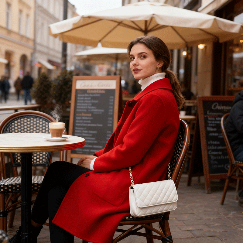 📢50% rabat 🔥Nowy model 2025 roku damski wyjątkowy kaput z czystej wełny