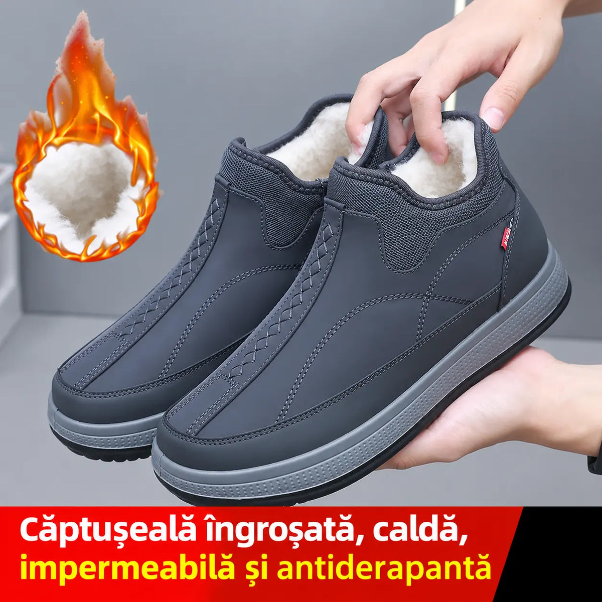 🔥【Mărimi 38–45】Cizme noi de iarnă pentru zăpadă cu căptușeală plușată — călduroase, confortabile și antiderapante, fiind alegerea ideală pentru vreme rece.