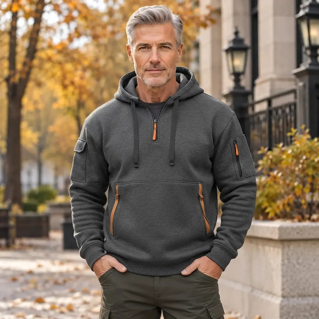 🍂【Ofertă limitată în timp: Reducere 50%🔥】Noutăți toamnă/iarnă: Hanorac bărbătesc cu fermoar și buzunare multiple