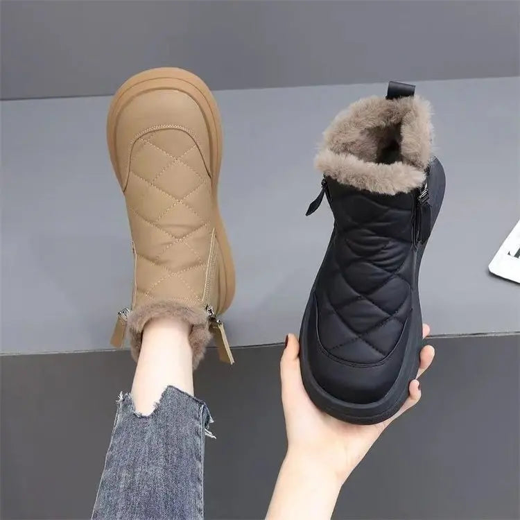 🔥👢【35-41】Stil nou pentru toamnă și iarnă cizme scurte impermeabile, anti-alunecare, calde și la modă, cu talpă moale
