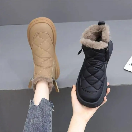 🔥👢【35-41】Stil nou pentru toamnă și iarnă cizme scurte impermeabile, anti-alunecare, calde și la modă, cu talpă moale