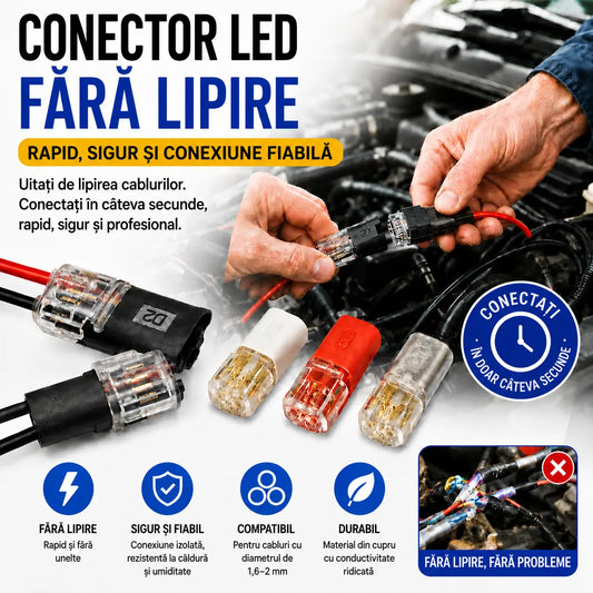 🥳 Reducere 50%! ⏰【1000 de bucăți în stoc】Conector electric fără dezizolare, cu clemă de blocare, închidere sigură și design antiderapant ⚡️