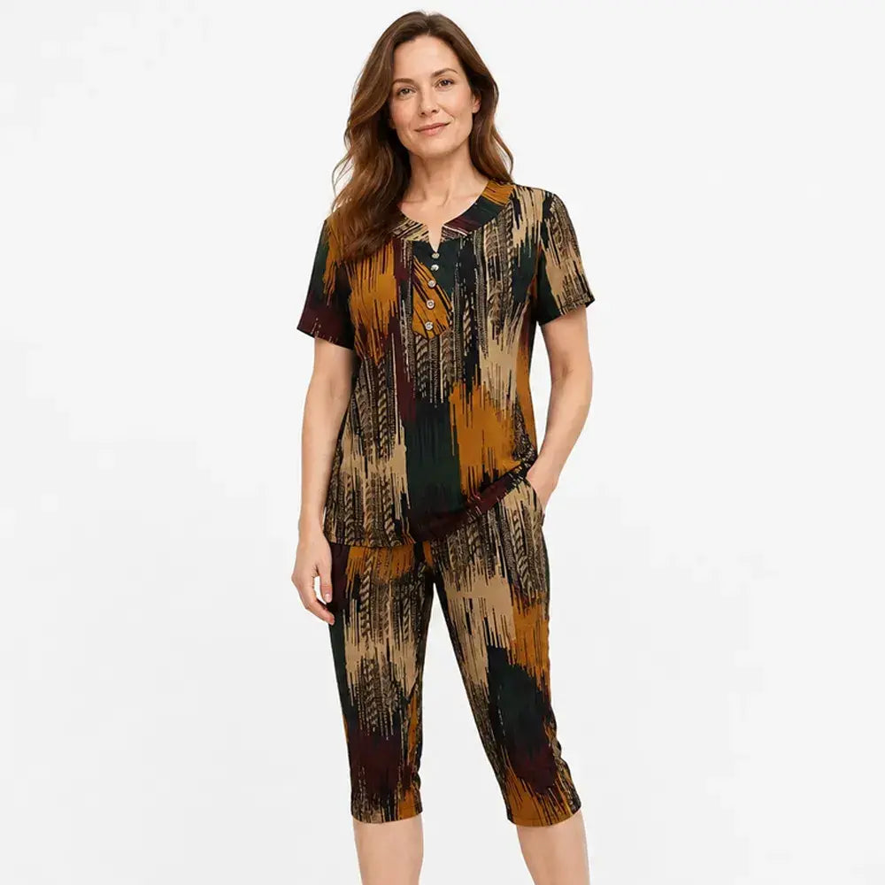 🎁【S-7XL】Costum de vară ușor pentru femei（Top + Pantaloni）