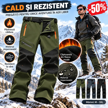 🏃‍♂️【S–5XL】Pantaloni outdoor pentru bărbați, model nou 2026, pentru toamnă și iarnă – călduroși, căptușiți cu fleece, impermeabili și rezistenți la vânt