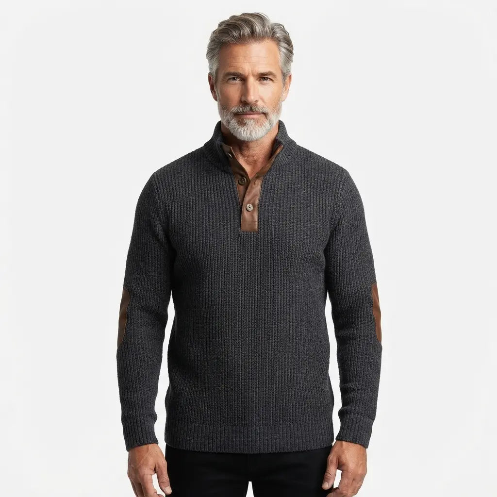 🔥【S-5XL】Top casual pentru bărbați, din reiat, cu mâneci lungi, imprimeu 3D și guler ridicat; moale, confortabil, călduros și rezistent la vânt.