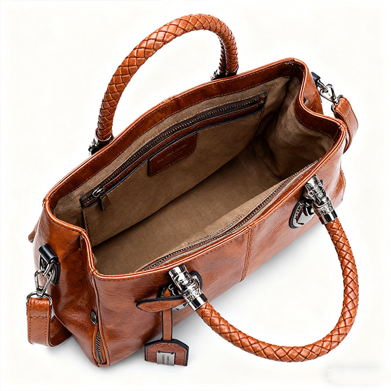 Γυναικεία ρετρο δερματική τσάντα Μποστън, με μαλαστή υφή, κατάλληλη για φορητότητα στο ώμο