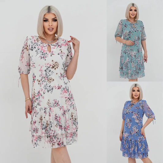 👗❤️【S-5XL】Rochie elegantă și la modă din dantelă plisată