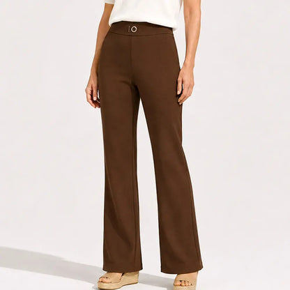 👖 Pantaloni de damă cu talie înaltă – pantaloni evazați eleganți, confecționați din material elastic pentru o purtare confortabilă. Croiala modernă alungește vizual picioarele și se potrivește cu orice ținută. ✨