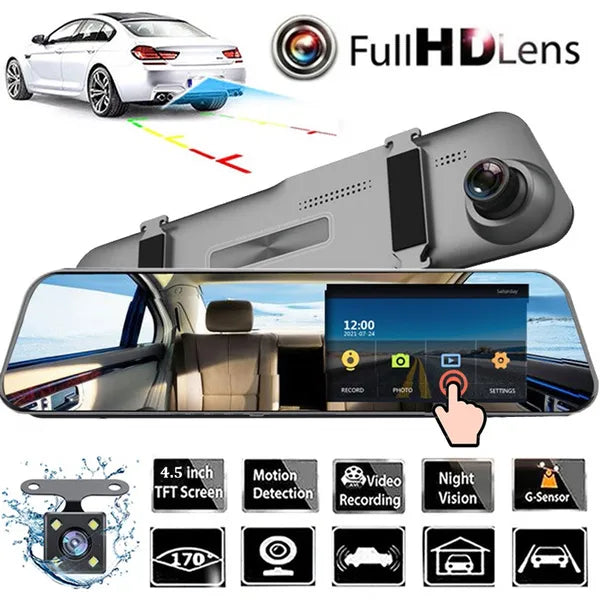 HD auto kamera so širokouhlým displejom💻 4K ultra HD📲 Prepojenie s mobilnou aplikáciou, ovládanie hlasom🎙 Predné a zadné nahrávanie