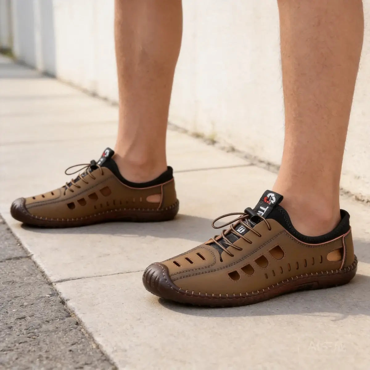 🔥✨【39-44】Sandale bărbătești din piele naturală, lucrate manual, cu design perforat