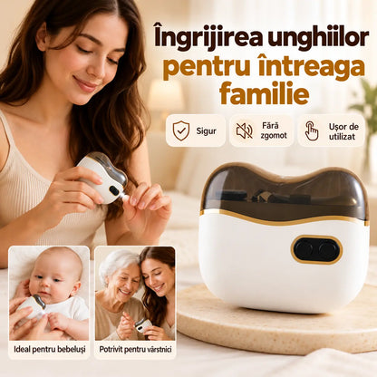 💅✨ Dispozitiv electric 2 în 1 pentru îngrijirea sigură a unghiilor: tăiere precisă și pilire confortabilă, dintr-o singură mișcare 🛡️🔋