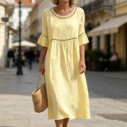✨🎉【S-3XL】Rochie nouă de vară pentru femei, confecționată din bumbac și in, respirabilă și moale, confortabilă de purtat