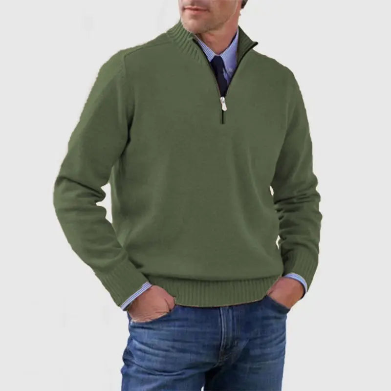 🎉【L-5XL】Pulover tricotat din cașmir pentru bărbați, stil casual, călduros și rezistent la frig
