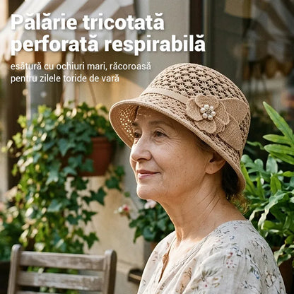 👒Pălărie de soare elegantă, cu design împletit ajurat, oferă protecție puternică împotriva razelor solare.