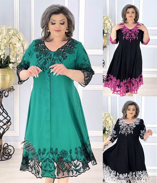 【Ofertă specială de vară🔥】🔥🥰Rochie simplă multicoloră, mărimi mari, colecția 2025