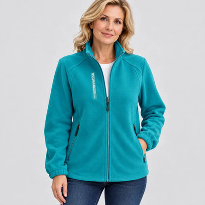 ✨【XL-5XL】Jachetă din fleece pentru femei – potrivită pentru vreme rece; prevăzută cu guler înalt, închidere cu fermoar și croială cambrată; produs nou.