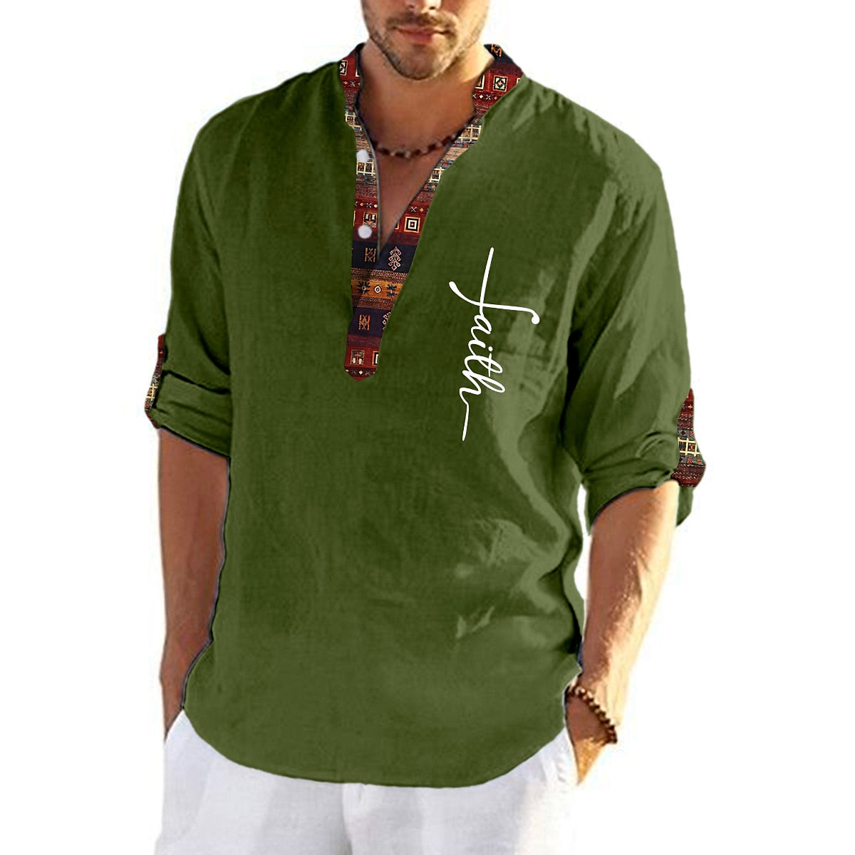💥【40-100kg】Tricou bărbătesc din bumbac cu decolteu în V, mărimi mari