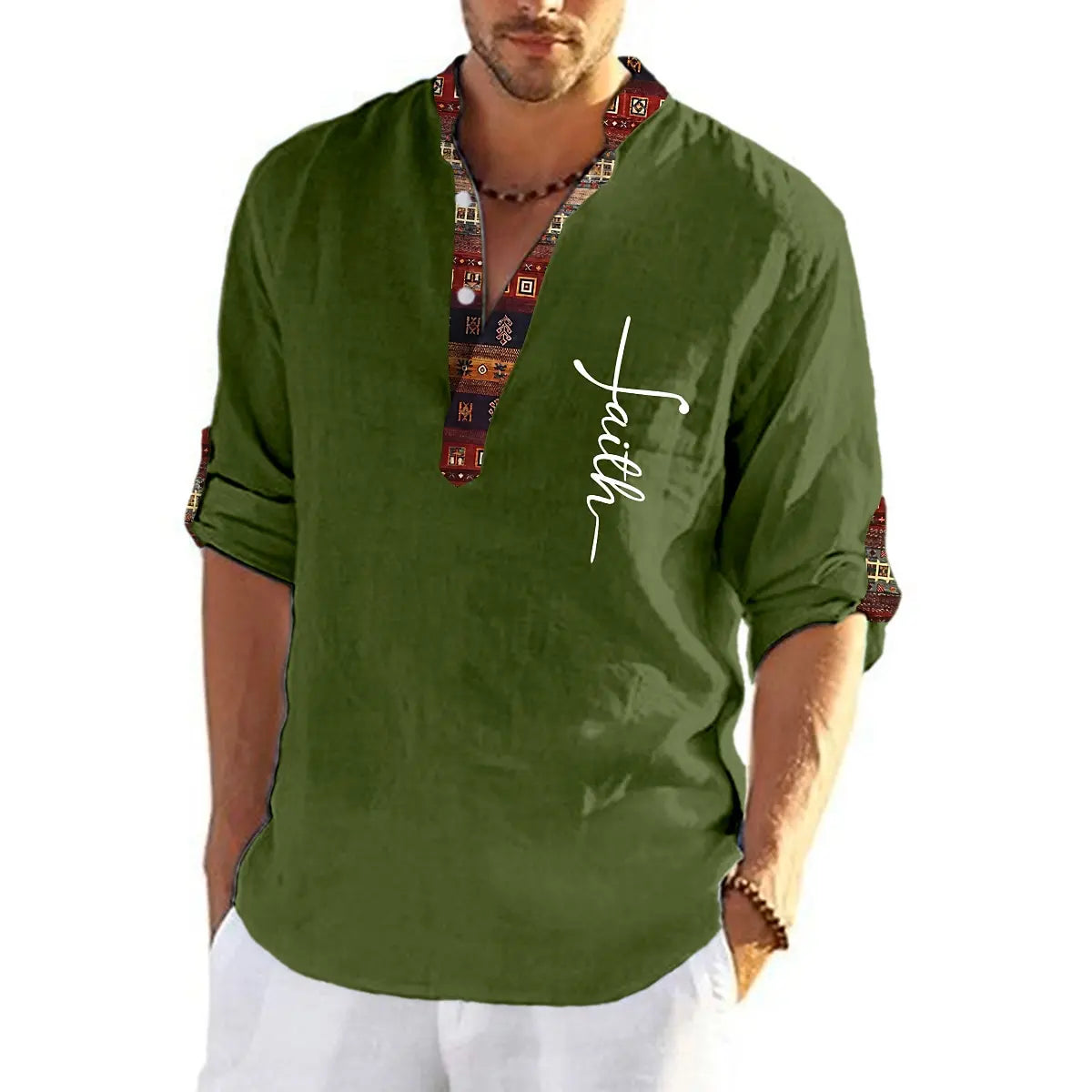 💥【40-100kg】Tricou bărbătesc din bumbac cu decolteu în V, mărimi mari