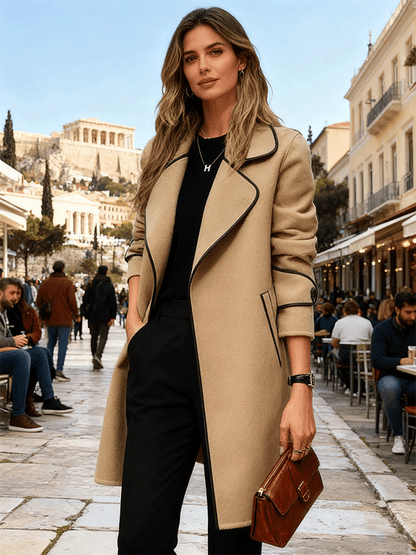 💖🔥【Επίπτωση 50%】[M-4XL] Νέο μοντέλο φθινοπωρινό/χειμερινό 2025, γυναικεία κάρδιган διπλής όψης μέσου μήκους από κασμέρι