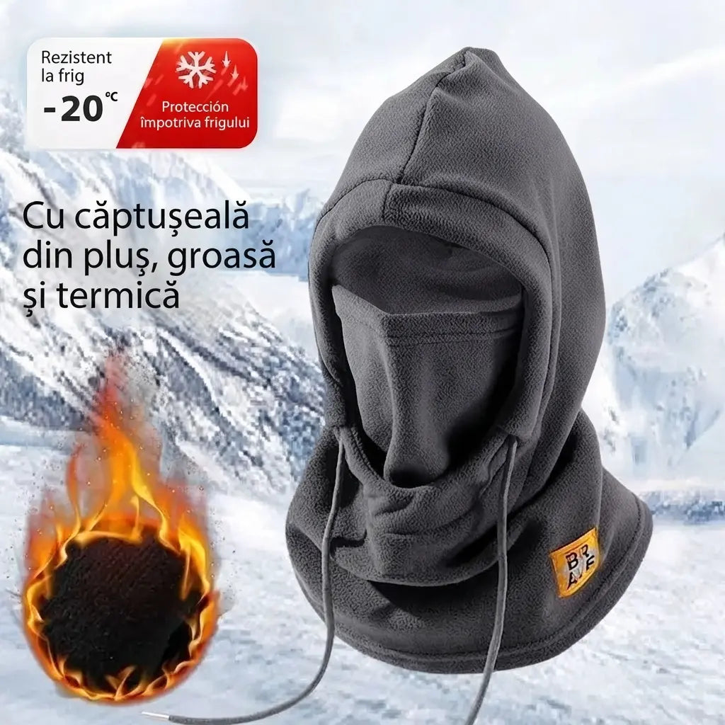 ❄️Căciulă termică cu acoperire completă și căptușeală din fleece, care asigură protecție termică la temperaturi de până la -20 de grade Celsius. ⛷️ Ideală pentru schi, motociclism și activități în aer liber.