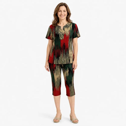🎁【S-7XL】Costum de vară ușor pentru femei（Top + Pantaloni）