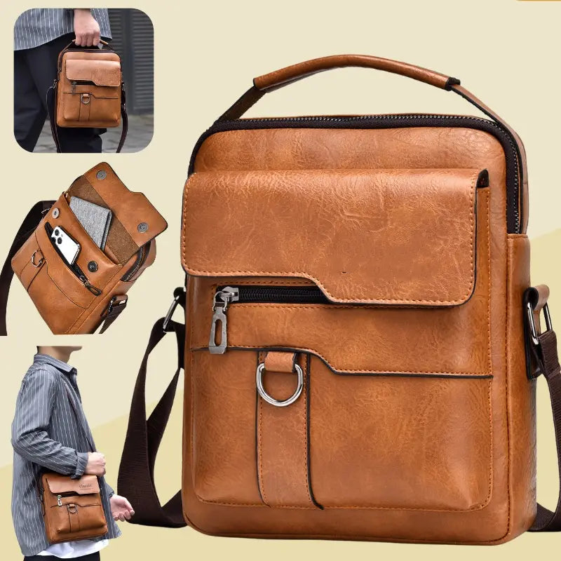 🔥50% reducere👜 Geantă bărbătească modernă și casual din piele, cu capacitate mare
