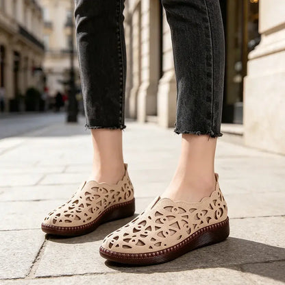 【35-42】Pantofi de damă retro retro respirabili cu vârf rotund