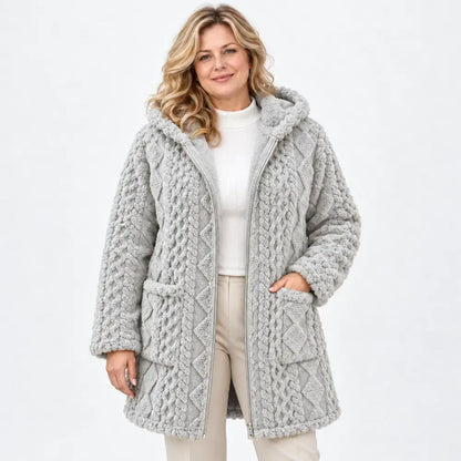 【S–3XL】Cardigan popular pentru femei, cu fermoar, material neted, reversibil și plușat, stil casual, ideal pentru toamnă și iarnă