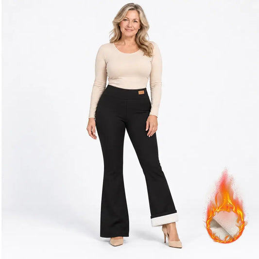 🔥 Pantalonii tăi cu croială dreaptă și căptușeală din blană de miel – călduroși și stilați, toate într-unul singur!