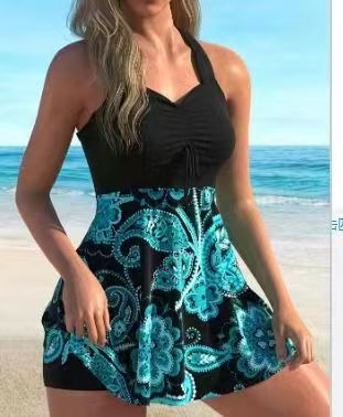 🏖️👙【Ofertă limitată】🌴【S-6XL】Costum de baie elegant cu imprimeu, mărime mare