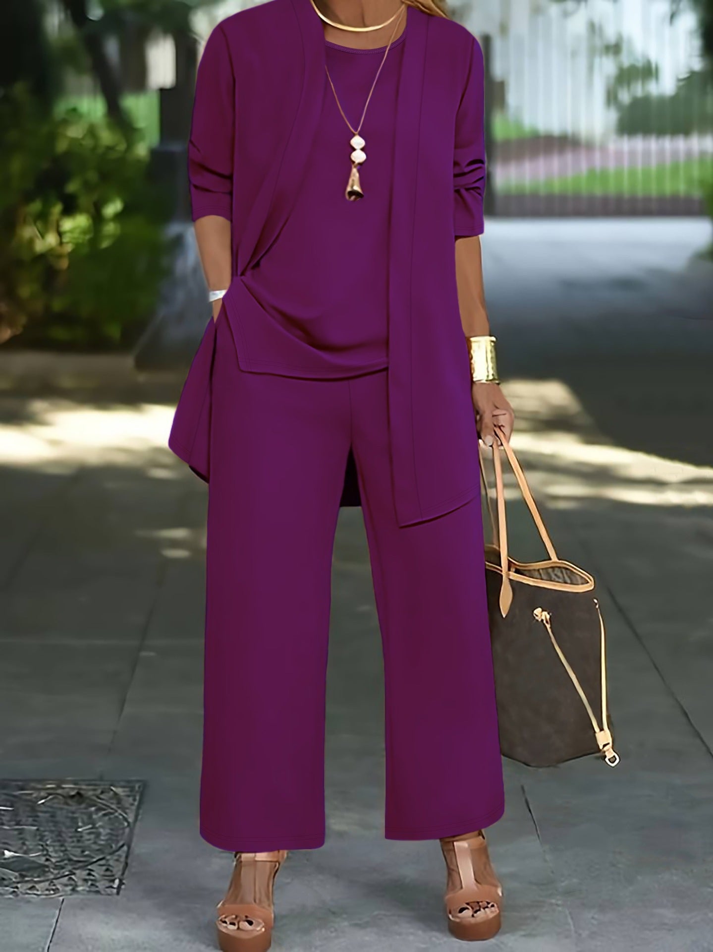 🧥【S-8XL】Set elegant de trei piese pentru femei, croială lejeră🍂