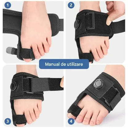 🔥【2 bucăți – 119 RON】Corector profesional pentru degete, cu reglare prin buton rotativ, atelă de stabilizare și separator pentru degete, pentru ameliorarea durerii, mărime universală