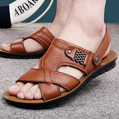 🔥💥【38-48】2026 Sandale casual din piele, la modă nouă, pentru bărbați