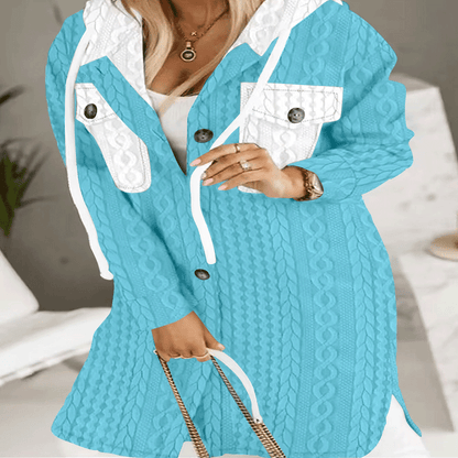 🐏【Połowa ceny na koniec miesiąca】Damska kurtka z kapturem, z polarisem, w większych rozmiarach dostępna