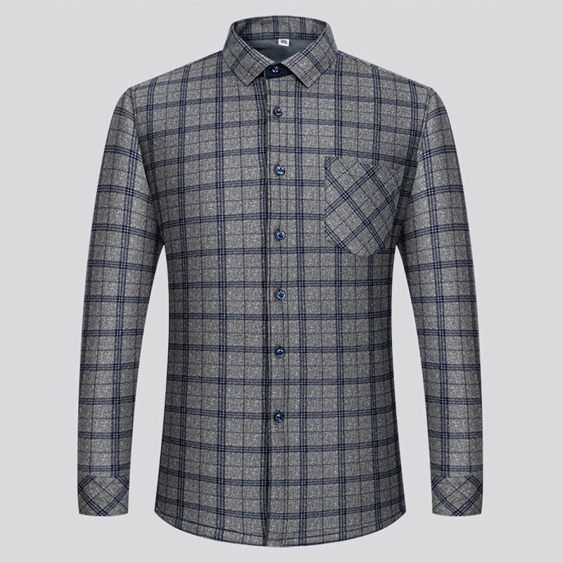 🔥【Mitad de precio por tiempo limitado】👔Camisa cálida de manga larga empresarial para otoño e invierno