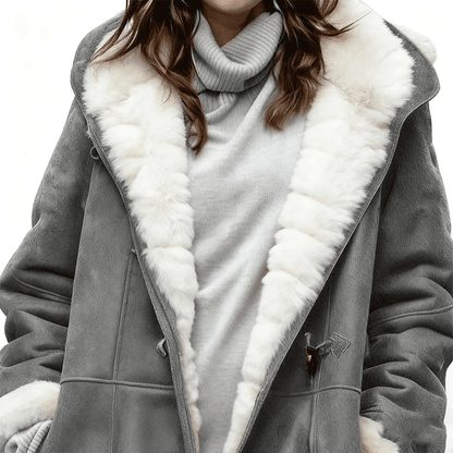 🥼🐏💖【Zimska novost 43% popusta】Modna in topla ženska semiš jakna 2025 z volneno podlogo, velikosti S–5XL, primerna za zimo in vsakodnevno nošenje