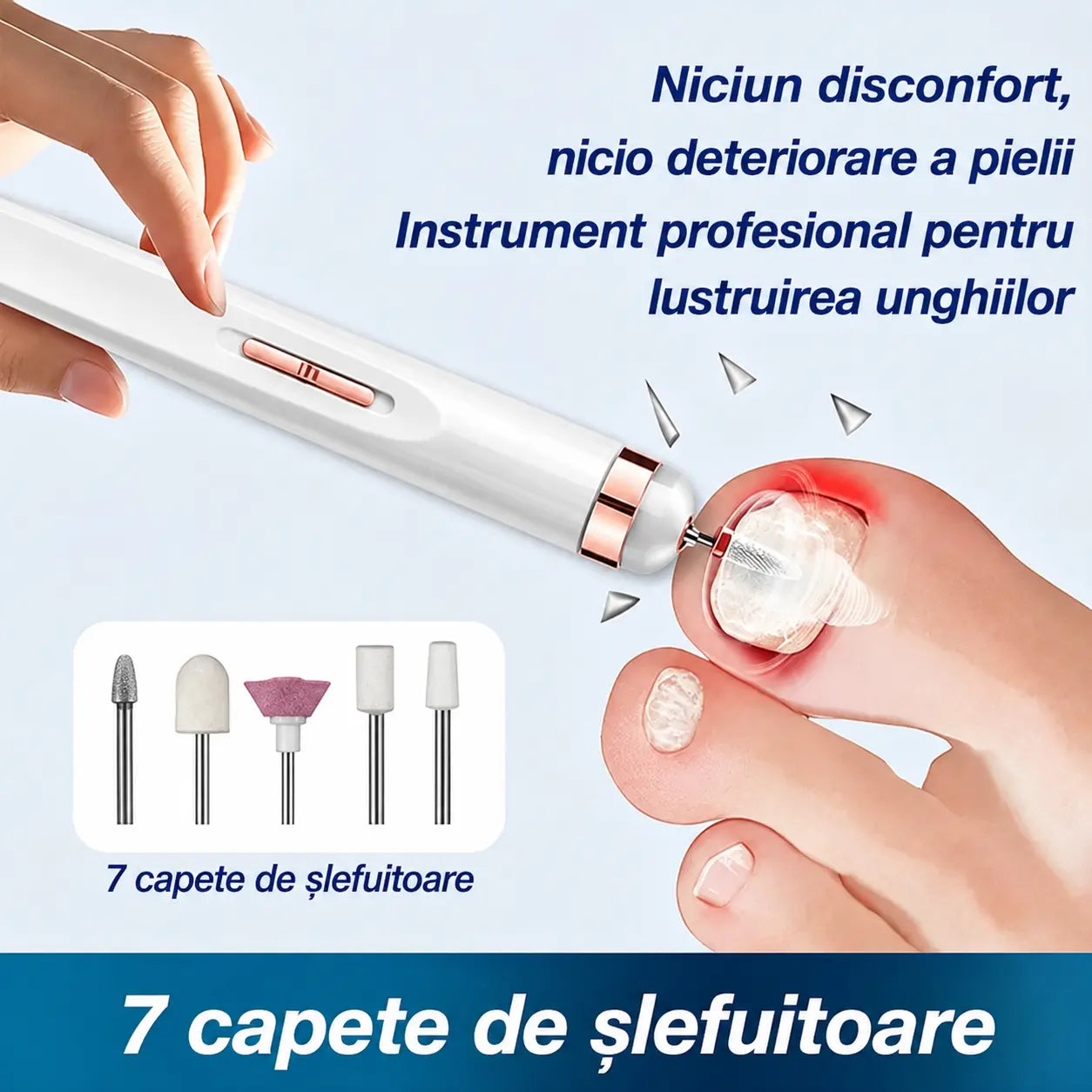 🦶🦶 Pilă electrică pentru unghii afectate de ciupercă, o pilă electrică mică pentru unghii
