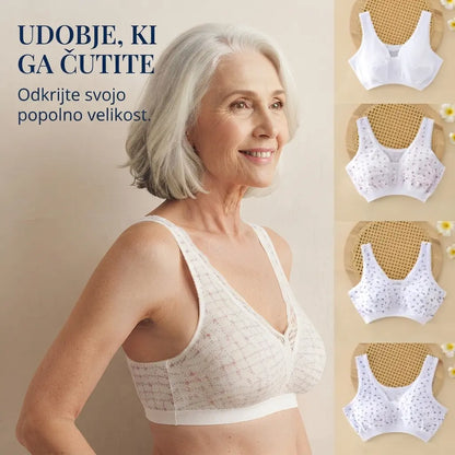 💖【Set de 4】Sutiene din bumbac pur pentru mame de vârstă mijlocie (mărimi mari) - Confortabile și respirabile