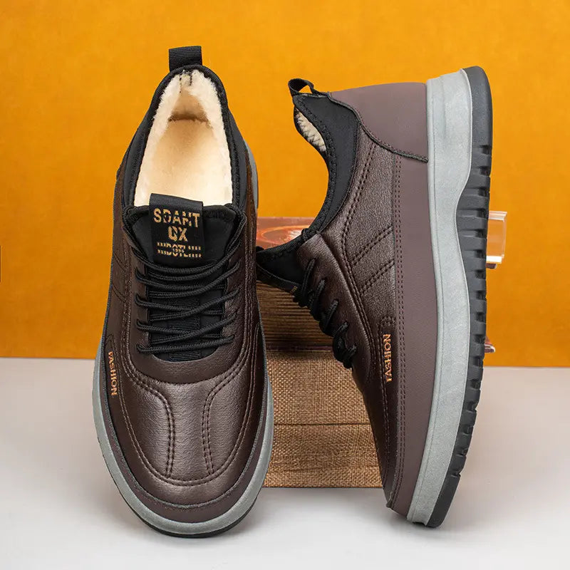 ⛄🔥【39-45】2026 Pantofi sport casual de iarnă pentru bărbați, din piele naturală, impermeabili, cu talpă moale și catifea, noi