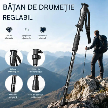 📢 50% reducere ⛰️✨ Bețe de trekking/drumeție multifuncționale și reglabile din aliaj de aluminiu – durabile, cu amortizare a șocurilor și ușoare