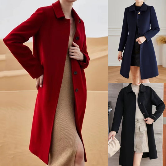 Pół ceny na jesień i zima ✨【Rozmiary S-4XL】Nowy model na rok 2025 – jesienno-zimowy damski wełniany płaszcz średniej długości
