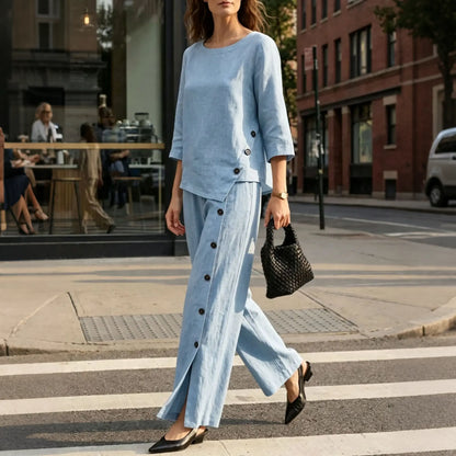 ✨【S-5XL】Costum casual de damă cu cămașă și pantaloni, stil urban casual