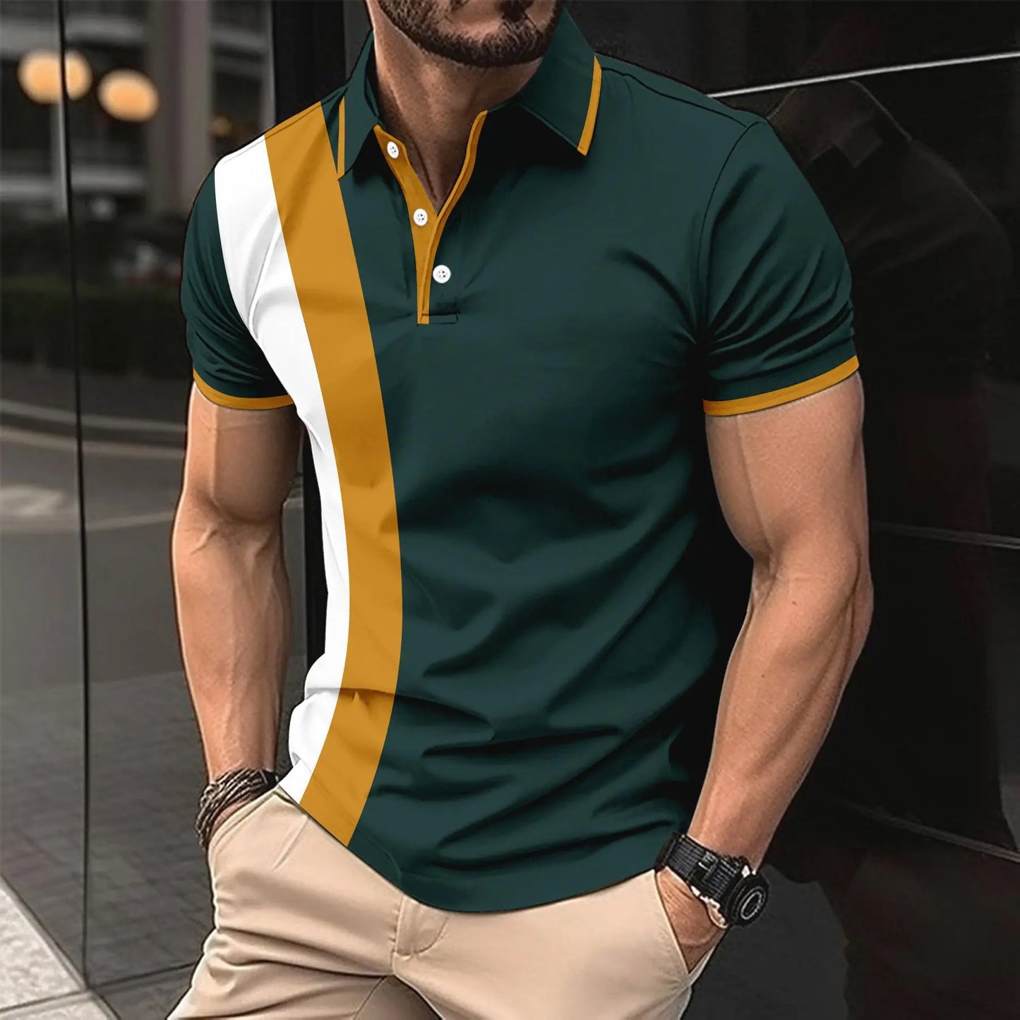 【S-6XL】Tricou/polo din bumbac pentru bărbați, mărimi mari