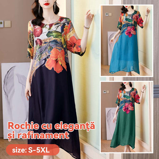 🔥🔥【Reducere 50% pe fiecare produs】👗【M-5XL】Rochie elegantă imprimată💖